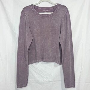Harmony & Balance Womens Yoga Long Sleeve Top, Mauve, Size L